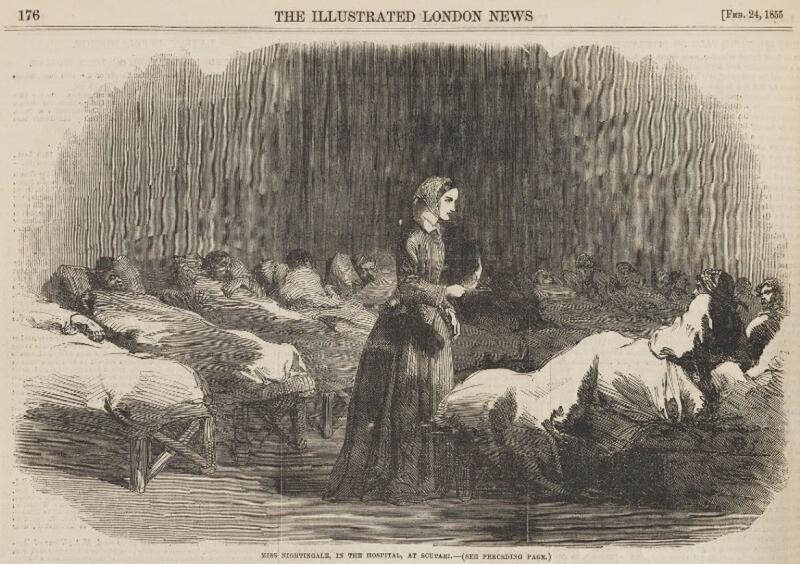 A lámpás hölgy az Illustrated London News hasábjain 1855-ben
