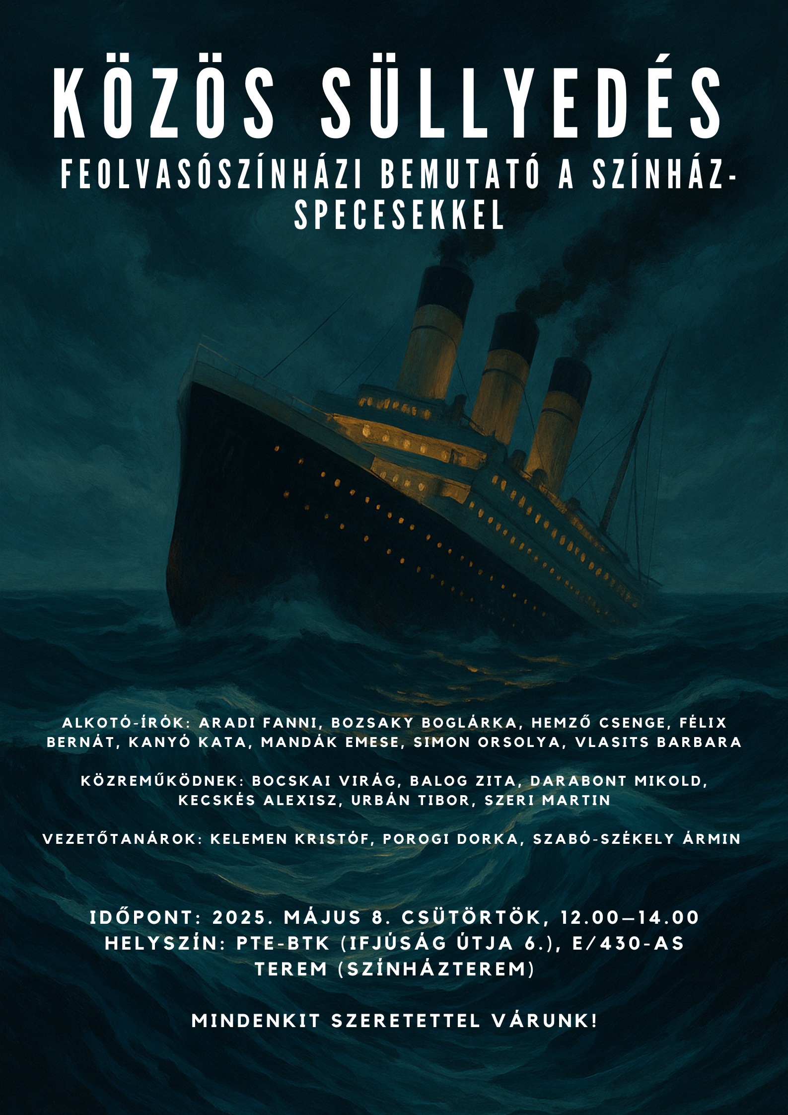 Előadás | Közös süllyedés - felolvasószínházi bemutató