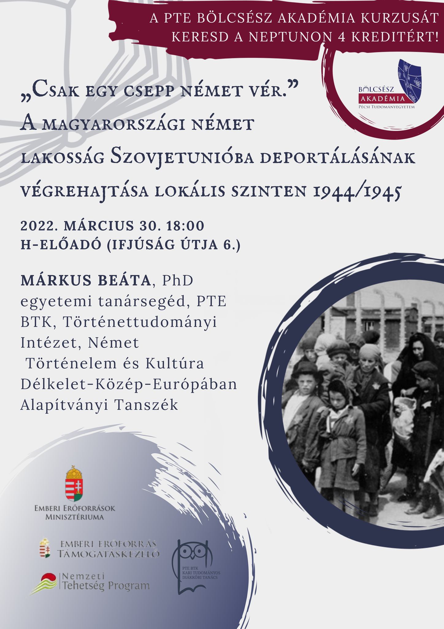 Márkus Beáta: „Csak egy csepp német vér.” A magyarországi német lakosság Szovjetunióba deportálásának végrehajtása lokális szinten 1944/1945