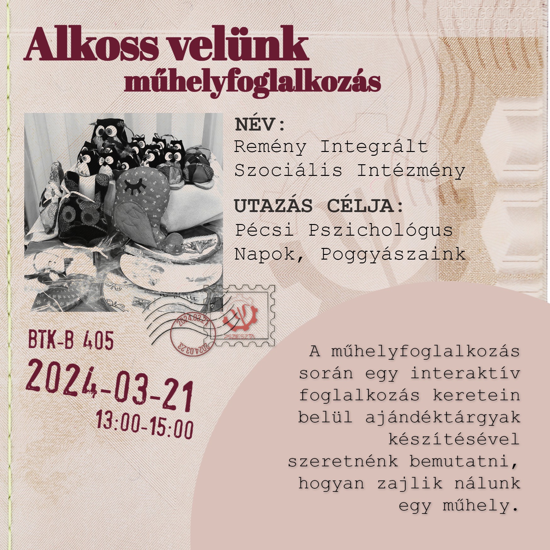 Alkoss velünk műhelyfoglalkozás