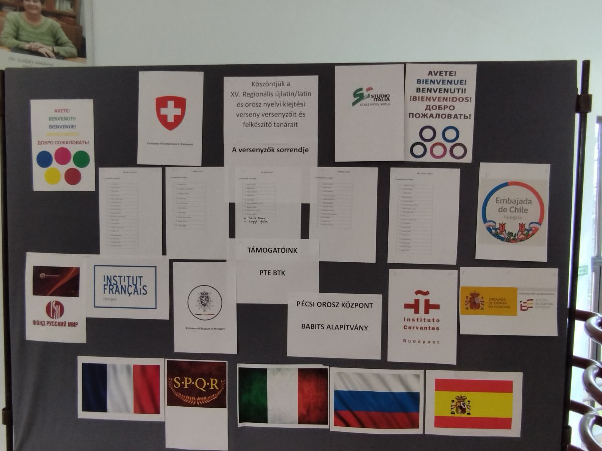 PTE Babits Mihály Gimnázium PTE BTK Olasz Tanszék XV. Regionális Kiejtési Verseny