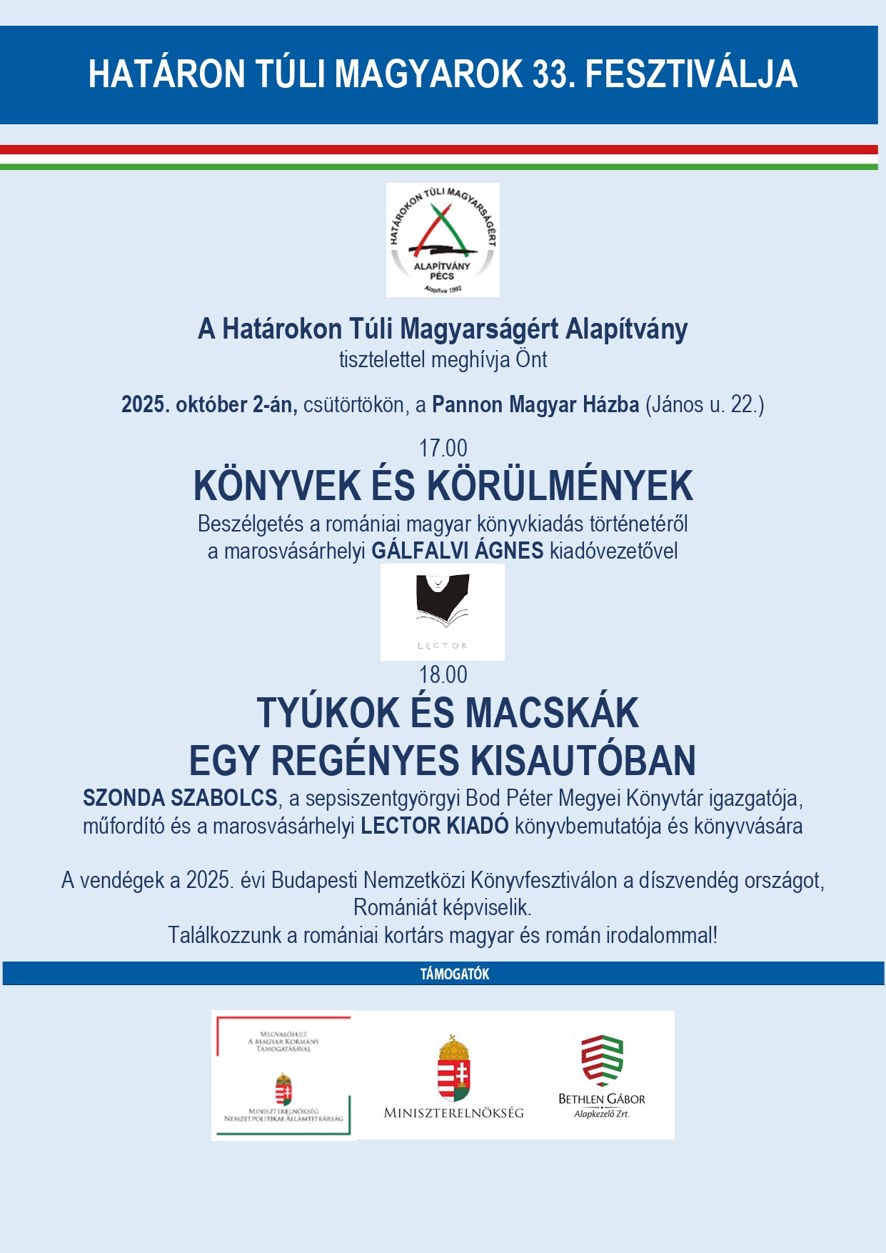 Meghívó - Határon Túli Magyarok 33. Fesztiválja