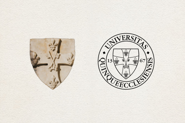 Az egyetem középkori és mai címere