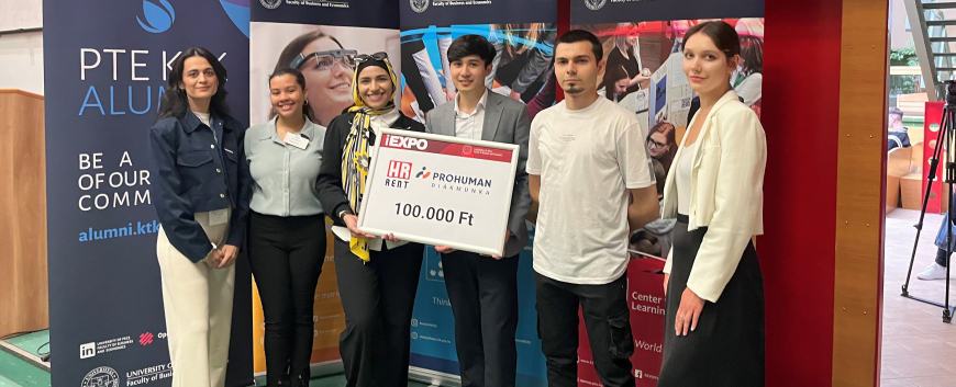 We sincerely congratulate the team of MA Social Policy students Ahlam Nassar Omar Saeed, Janice Pelissier, Ekaterina Boeva, Nurvokhid Bakhromov, and Javad Mustafayev for their excellent results and success in the IExpo student competition organized by the Faculty of Business and Economics.