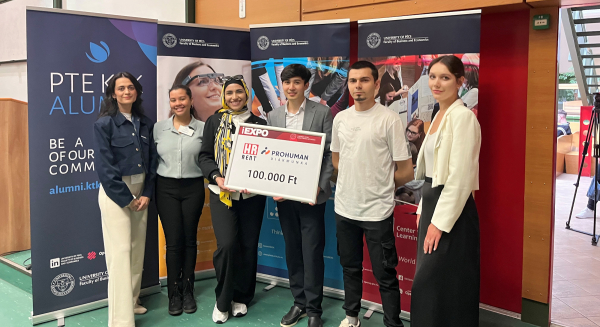 We sincerely congratulate the team of MA Social Policy students Ahlam Nassar Omar Saeed, Janice Pelissier, Ekaterina Boeva, Nurvokhid Bakhromov, and Javad Mustafayev for their excellent results and success in the IExpo student competition organized by the Faculty of Business and Economics.